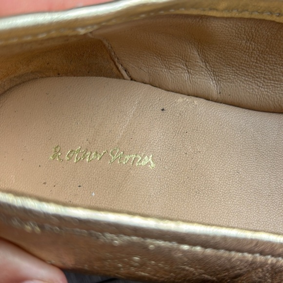 & Other Stories Metallic Gold Leather Flats 36 - Picture 2 of 10